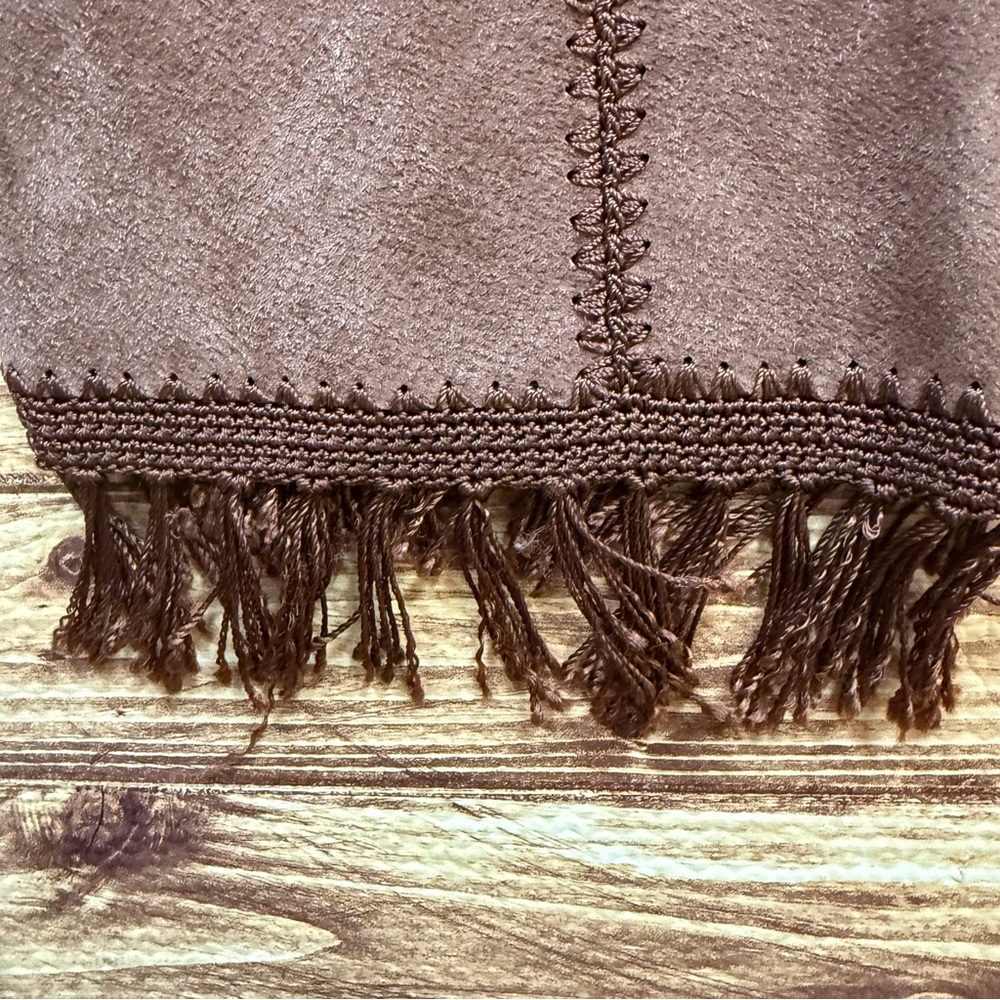 Brown Fringe Button-Front Jacket - image 8